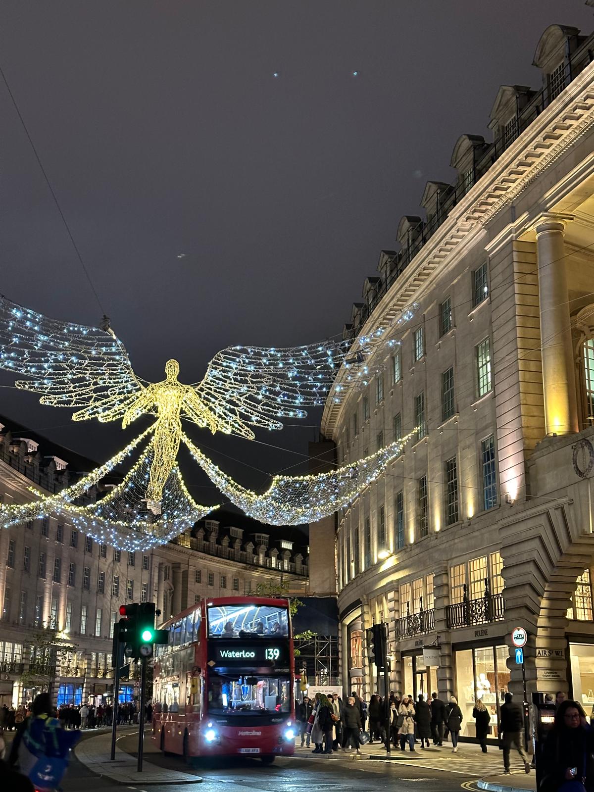 85 (lights) Angel Christmas lights on London's Regent street